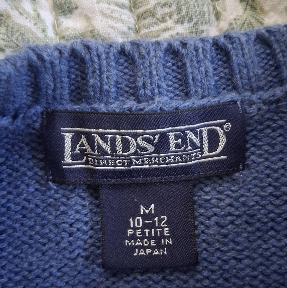 Land's End Blue Cotton Sweater/Crewneck - Picture 4 of 5